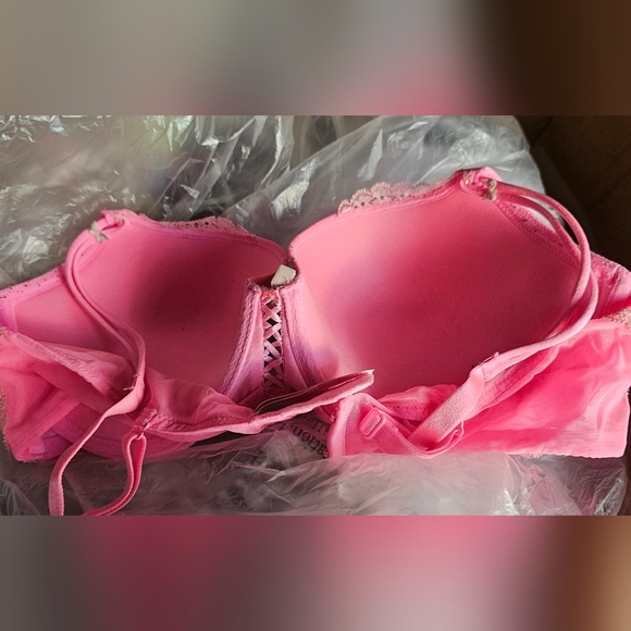 Victoria’s Secret Rare Padded Demi Vintage Pink Gold Lace Push Up Bra 38C RGUC - Picture 9 of 10